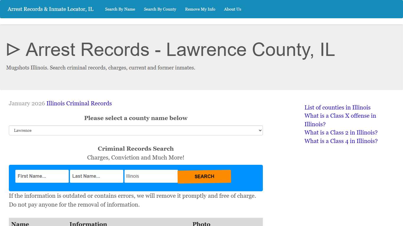 ᐅ Arrest Records - Lawrence County, IL